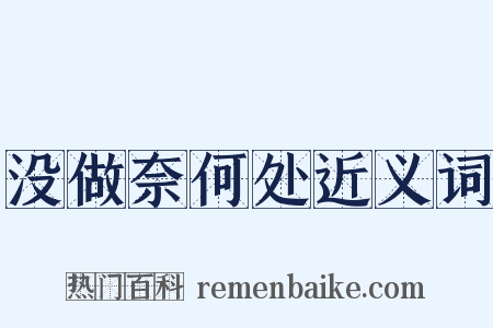 没做奈何处近义词是什么意思的图片